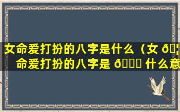 女命爱打扮的八字是什么（女 🦈 命爱打扮的八字是 🐕 什么意思）